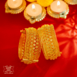 Premium Gold Plated Agomoni Chatai Necklace with Earrings